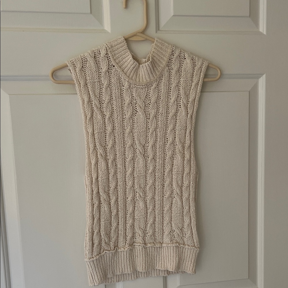 By Together Cable Knit Sleeveless Sweater - Cream